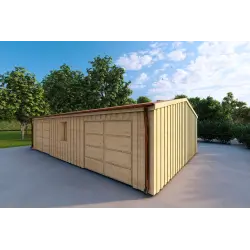 Garaje doble independiente con trastero personal 9.6x6.4 44/100/40 Cladding, frente lado derecho