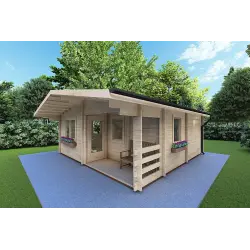 Oficina de jardín ELBA 6x6 44mm, frente lado derecho