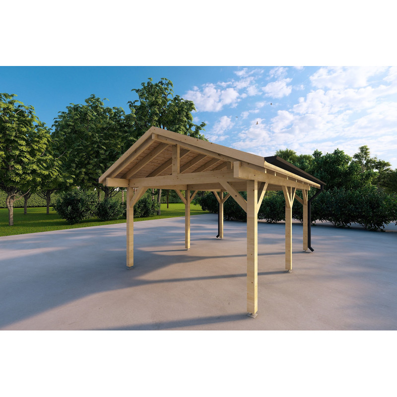 Cochera de madera 3.2x4.4, frente lado derecho