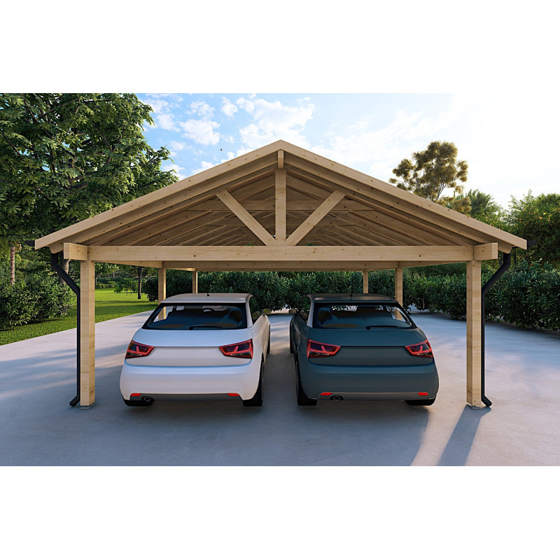 Cochera de madera 25 m² , vista frontal