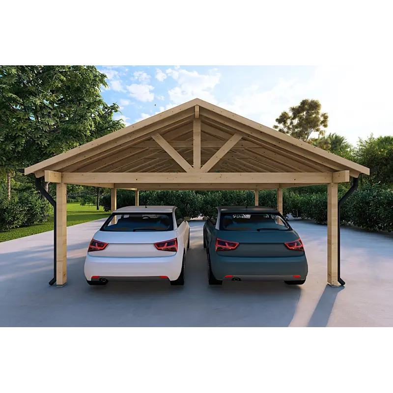 Cochera de madera 25 m² , vista frontal