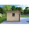 Casa de madera para jardín con dos estancias independientes ALLEGRA 5x3 44mm, lado izquierdo