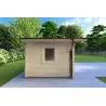 Casa de madera para jardín con dos estancias independientes ALLEGRA 5x3 44mm, lado izquierdo