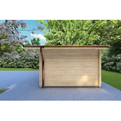 Casa de madera para jardín con dos estancias independientes ALLEGRA 5x3 44mm, lado derecho