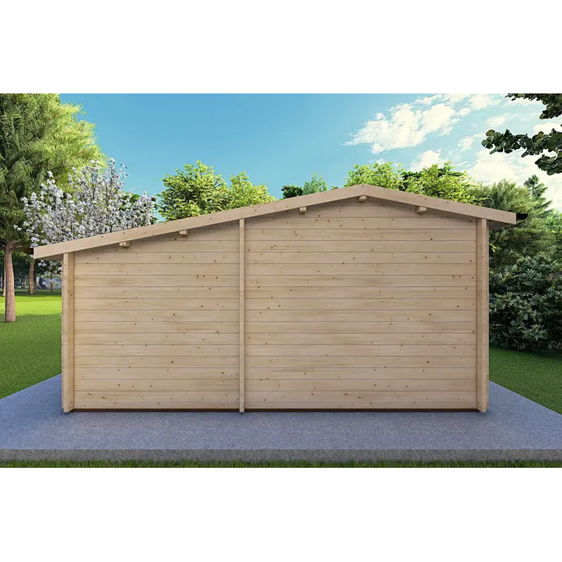 Casa de madera para jardín con dos estancias independientes ALLEGRA 5x3 44mm, parte trasera