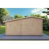 Casa de madera para jardín con dos estancias independientes ALLEGRA 5x3 44mm, parte trasera