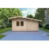 Casa de madera para jardín con dos estancias independientes ALLEGRA 5x3 44mm, vista frontal