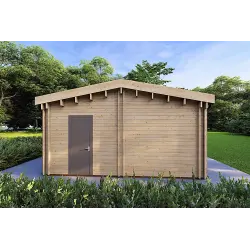 Casa habitable de madera con garaje CLOE 114 m² 44/140/44 mm, lado derecho
