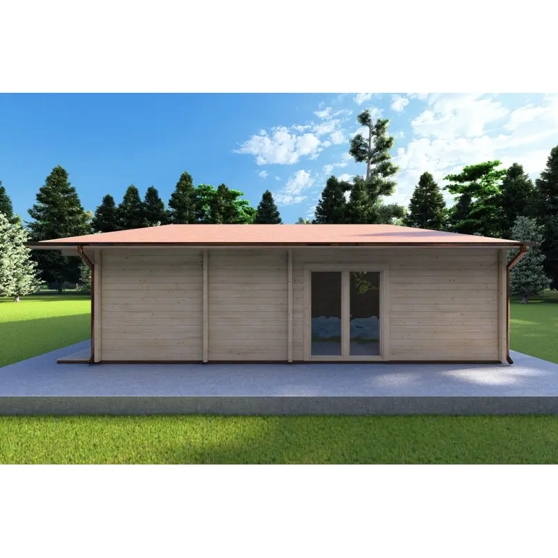 Casa de madera moderna NATALIA 95 m² 68mm, lado derecho