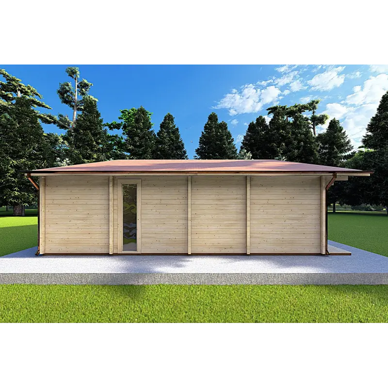 Casa de madera moderna NATALIA 95 m² 68mm, lado izquierdo