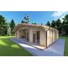 Casa de madera moderna NATALIA 95 m² 68mm, frente lado derecho