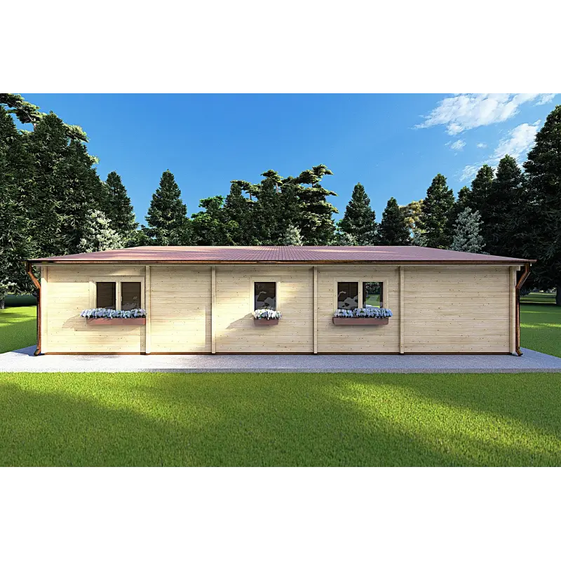 Casa de madera moderna ROSALIA 95 m² 68mm, parte trasera