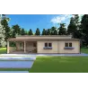 Casa de madera moderna ROSALIA 95 m² 68mm, vista frontal