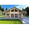 Casa de madera moderna ASPEN 10x8 68mm, vista frontal