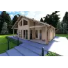Casa de madera moderna ASPEN 10x8 68mm, frente lado derecho