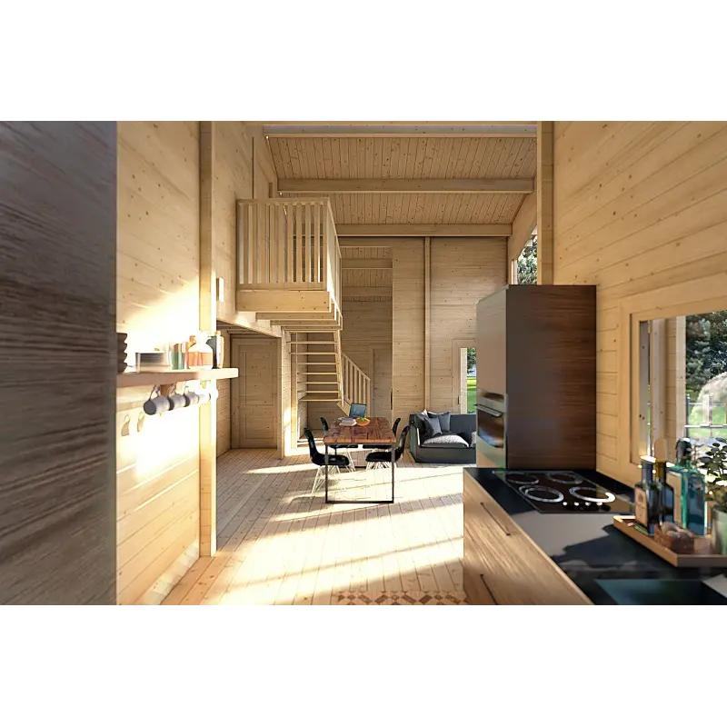 Casa de madera moderna ASPEN 10x8 68mm, interior