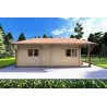 Casa de madera moderna ASPEN 10x8 68mm, lado izquierdo