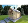 Casa de madera para jardín NINA 6x3 44mm, frente lado derecho