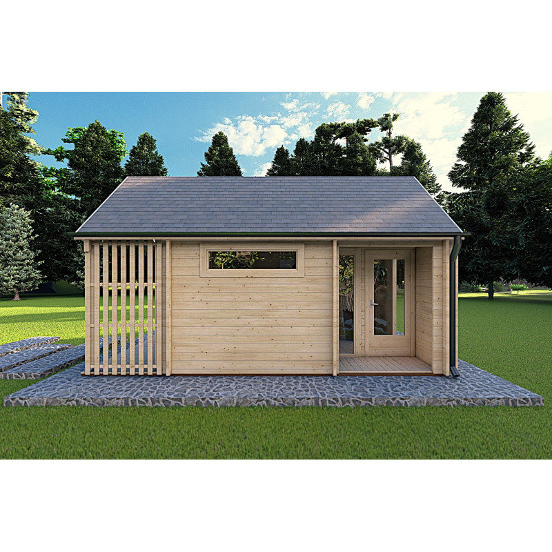 Casa de madera para jardín NINA 6x3 44mm, lado derecho