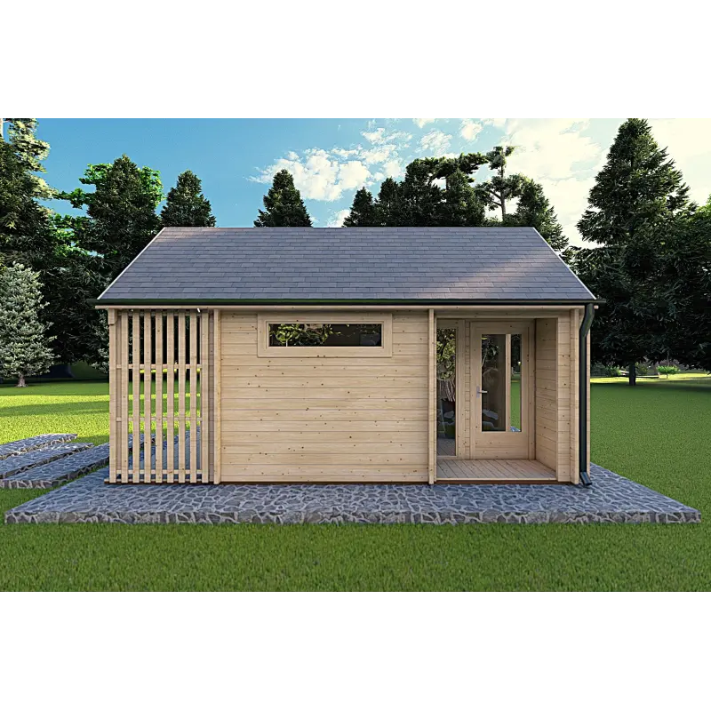 Casa de madera para jardín NINA 6x3 44mm, lado derecho