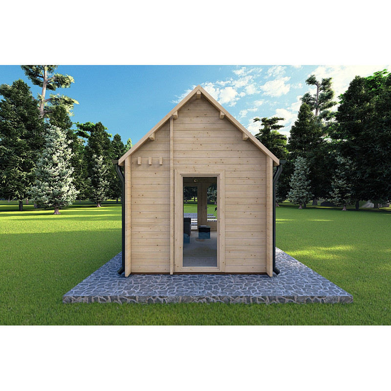 Casa de madera para jardín NINA 6x3 44mm, parte trasera
