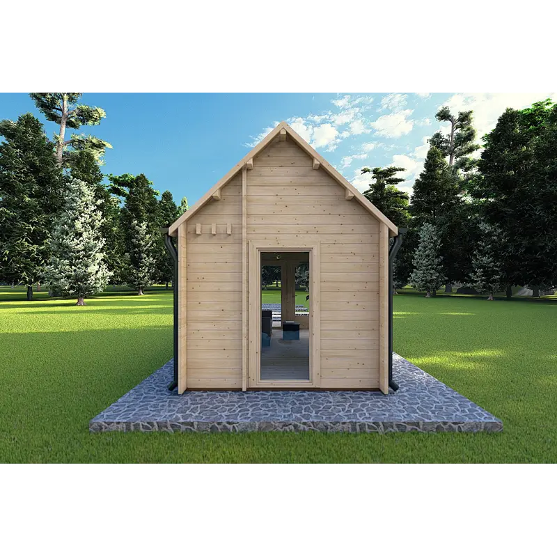 Casa de madera para jardín NINA 6x3 44mm, parte trasera