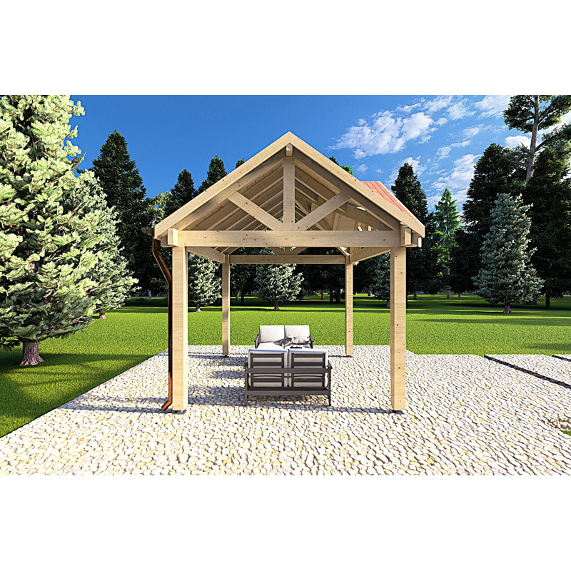 Pérgola de madera 3x3, lado derecho