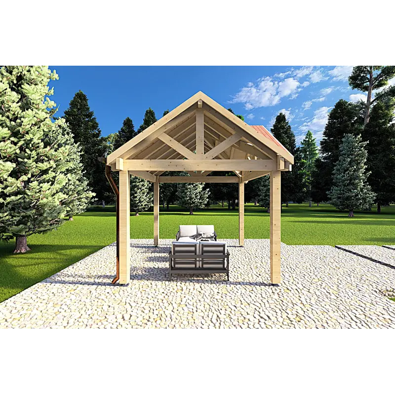 Pérgola de madera 3x3, lado derecho