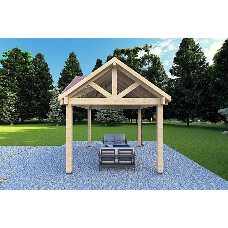 Pérgola de madera 3x3, lado izquierdo