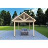 Pérgola de madera 3x3, lado izquierdo