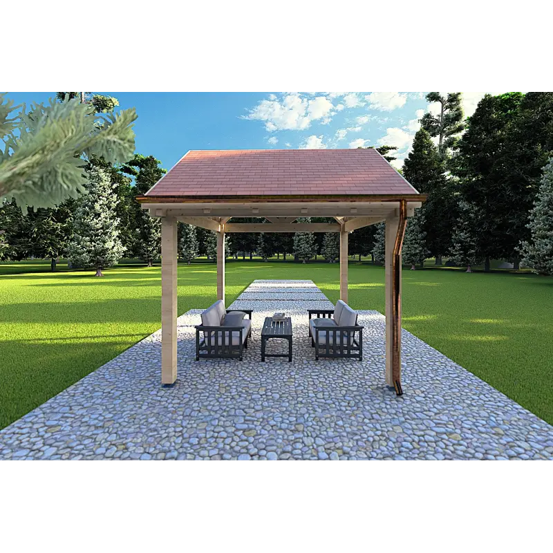 Pérgola de madera 3x3, parte trasera