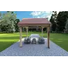 Pérgola de madera 3x3, parte trasera