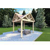 Pérgola de madera 3x3, frente lado derecho
