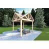 Pérgola de madera 3x3, frente lado derecho