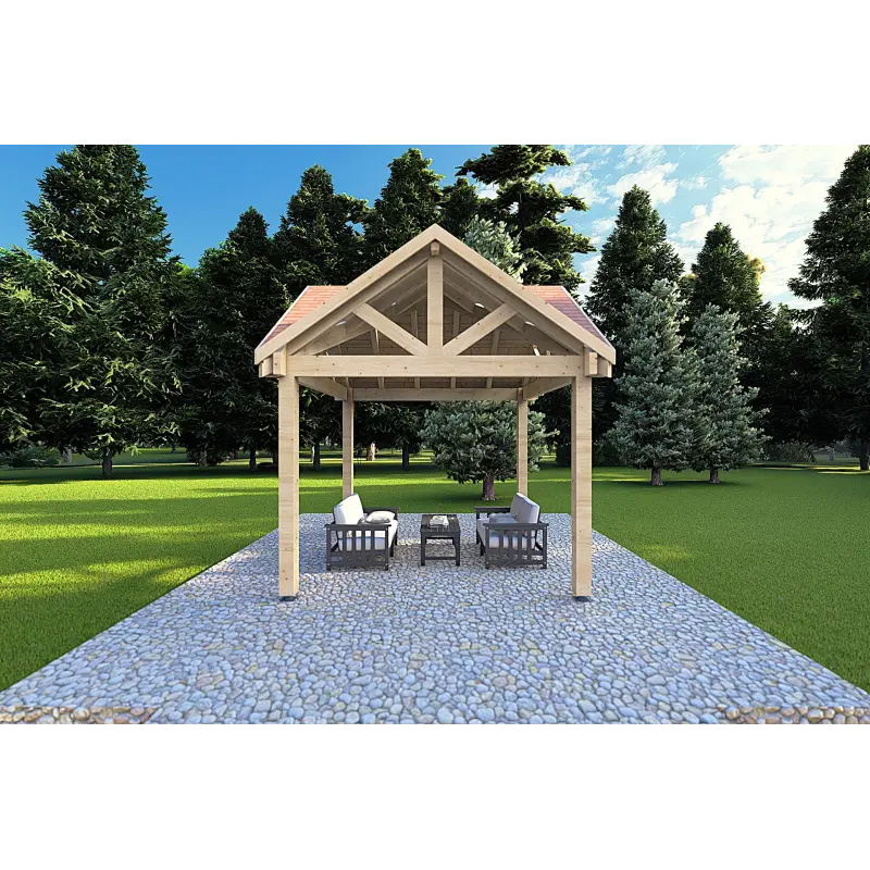 Pérgola de madera 3x3, vista frontal