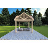 Pérgola de madera 3x3, vista frontal