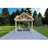 Pérgola de madera 3x3, vista frontal