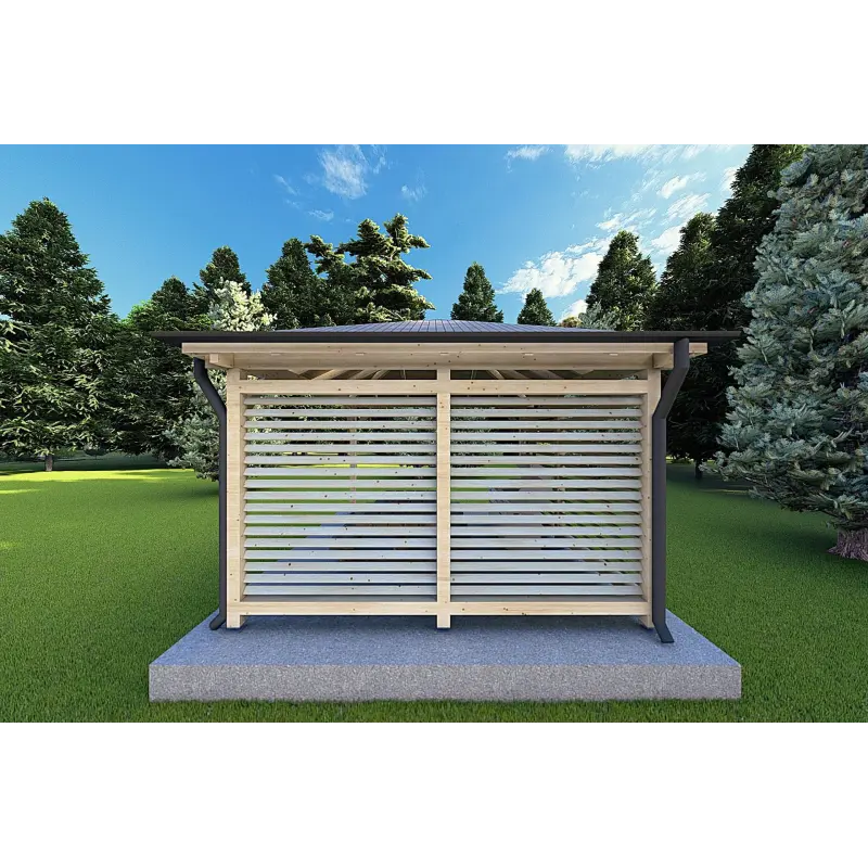Gazebo en madera 4x4 OLIVIA, parte trasera