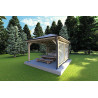 Gazebo en madera 4x4 OLIVIA, frente lado derecho
