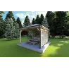 Gazebo en madera 4x4 OLIVIA, frente lado derecho