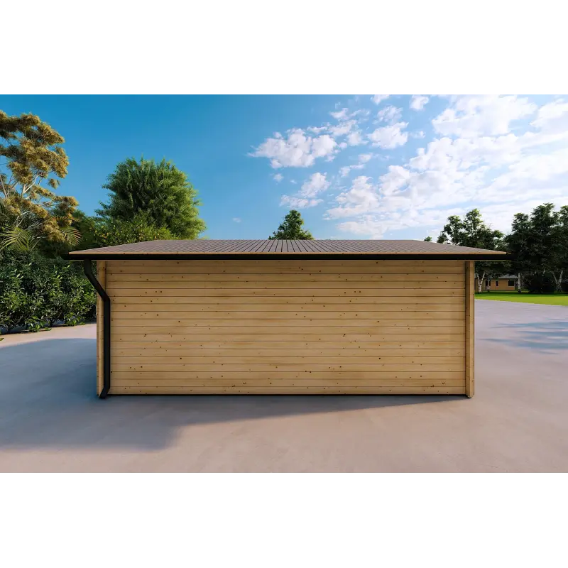 Garaje de madera 5x4, 40mm, lado izquierdo