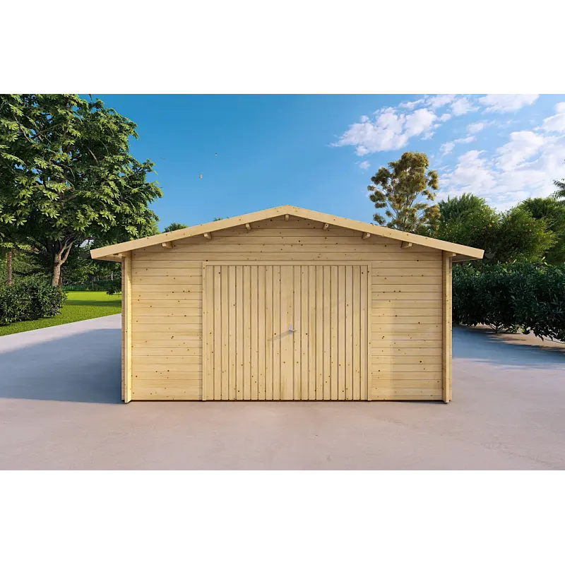 Garaje de madera 5x4, 40mm, vista frontal