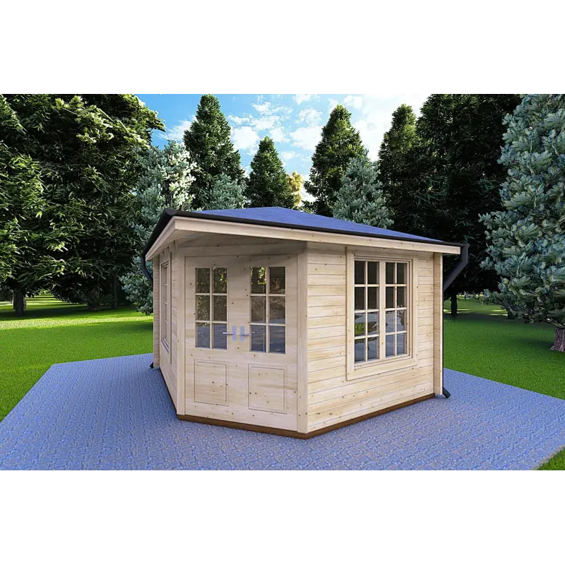 Caseta de jardín KARIN 3.5x3.5, 40mm, frente lado derecho