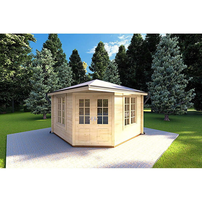 Caseta de jardín KARIN 3.5x3.5, 40mm, vista frontal