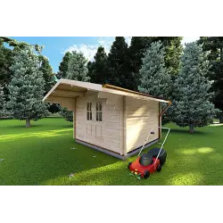 Casita de madera SALLY 3x3, 40mm, frente lado derecho