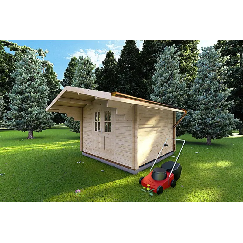 Casita de madera SALLY 3x3, 40mm, frente lado derecho