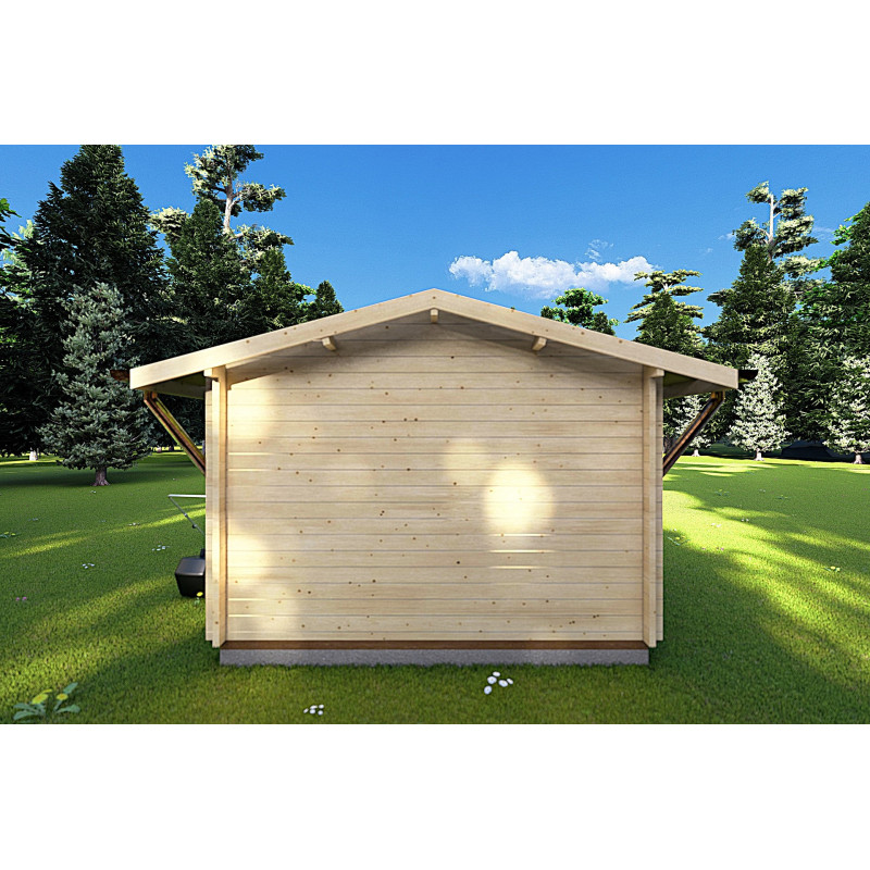 Casita de madera SALLY 3x3, 40mm, parte trasera