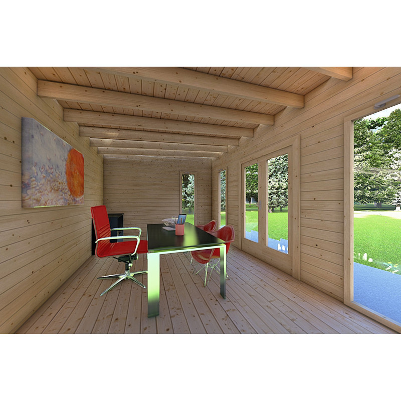 Casa de madera para jardín MICHELLE 5x3, 40mm, interior