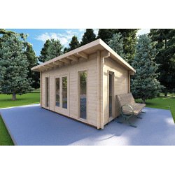 Casa de madera para jardín MICHELLE 5x3, 40mm, frente lado derecho