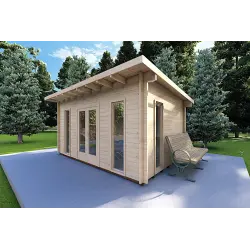 Casa de madera para jardín MICHELLE 5x3, 40mm, frente lado derecho